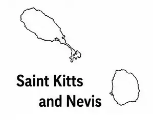 Saint Kitts and Nevis map outline for kids