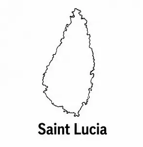 Saint Lucia map outline for kids