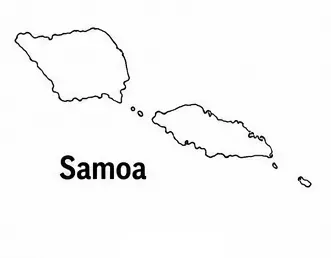 Samoa map outline for kids
