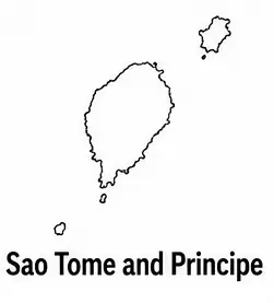 Sao Tome and Principe map outline for kids
