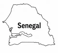Senegal map outline for kids