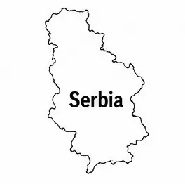 Serbia map outline for kids