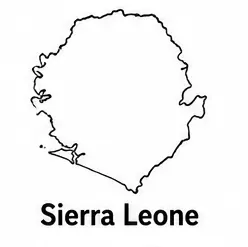 Sierra Leone map outline for kids