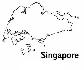 Singapore map outline for kids
