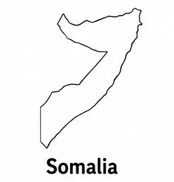 Somalia map outline for kids