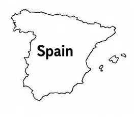 Spain map outline for kids
