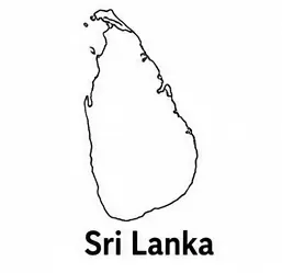 Sri Lanka map outline for kids