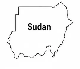 Sudan map outline for kids
