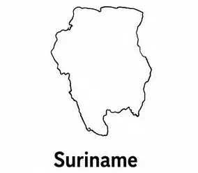 Suriname map outline for kids