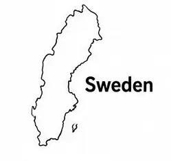 Sweden map outline for kids