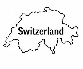 Switzerland map outline for kids