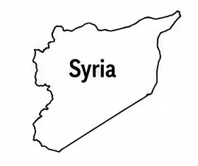 Syria map outline for kids