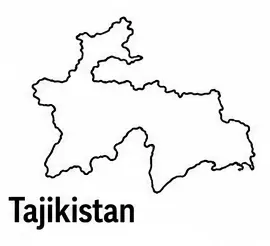 Tajikistan map outline for kids
