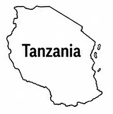 Tanzania map outline for kids