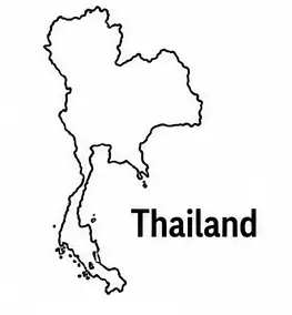 Thailand map outline for kids