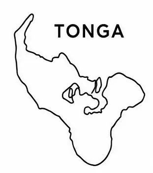 Tonga map outline for kids