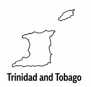 Trinidad and Tobago map outline for kids
