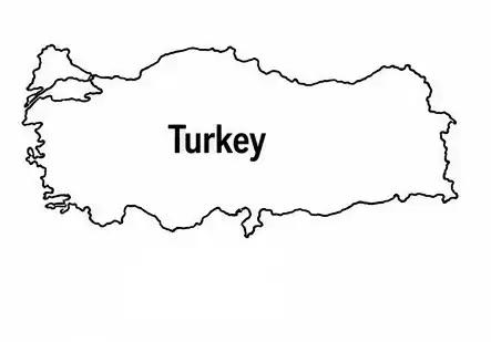 Turkey map outline for kids