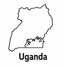 Uganda map outline for kids