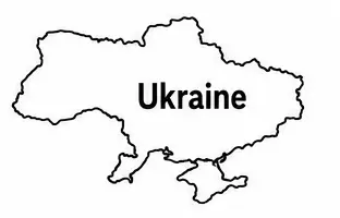 Ukraine map outline for kids