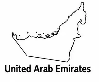 United Arab Emirates map outline for kids