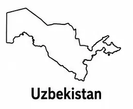 Uzbekistan map outline for kids