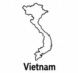 Vietnam map outline for kids
