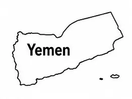 Yemen map outline for kids