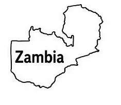Zambia map outline for kids
