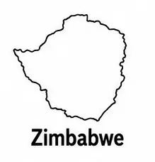 Zimbabwe map outline for kids