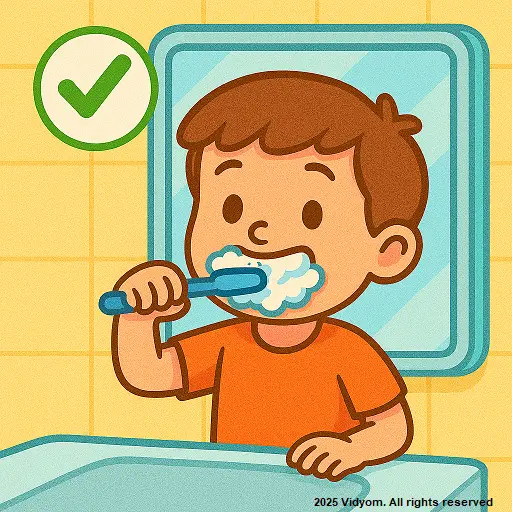 do and don’t at home for kids – child brushing teeth morning and night