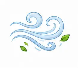 Moving air learning illustration for children
