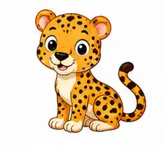 Fast cheetah learning illustration for children