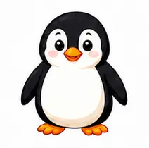 Penguin learning illustration for children