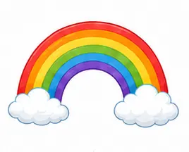 Colorful rainbow in the sky illustration