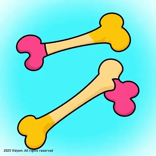 Bones fact for kids – friendly cartoon skeleton showing major bones