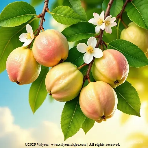 Guava fruit slice showing pink inside