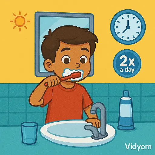 Cleanliness habits for kids – brush teeth twice a day