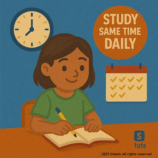 Study at the same time daily