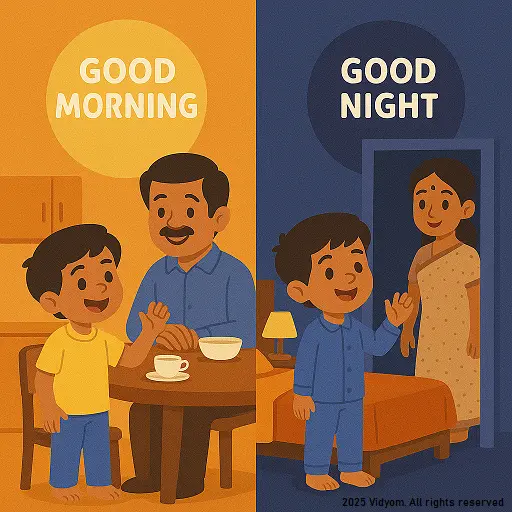 Good manners at home for kids – say good morning and good night