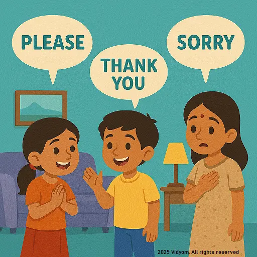 Good manners at home for kids – say please thank you and sorry