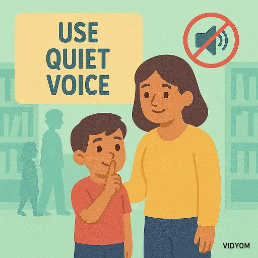 Use quiet voice in public