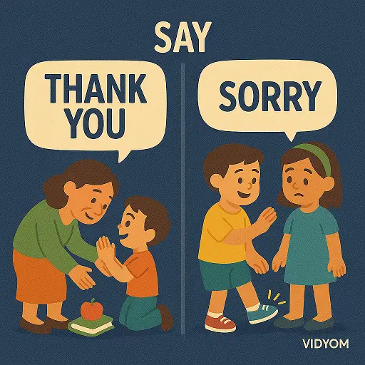 Say thank you and sorry