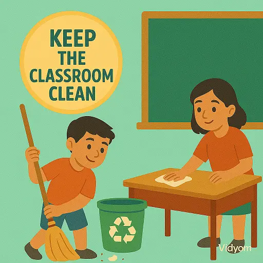 Good manners at school for kids – keep the classroom clean