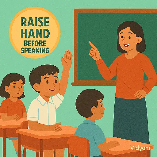 Good manners at school for kids – raise your hand before speaking