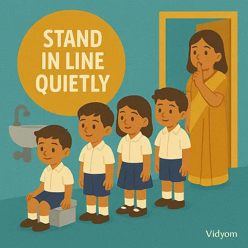 Good manners at school for kids – stand in line quietly