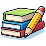 Study materials icon for kids learning site