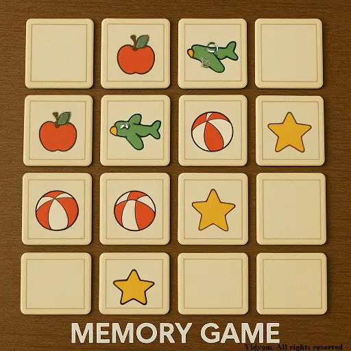 Memory card game for kids