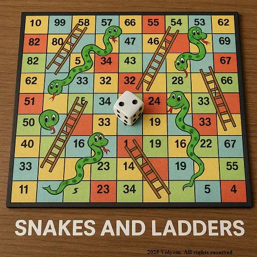 Fun Indoor Games for Kids: Snakes and Ladders board game picture