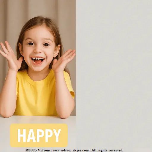 Happy and sad – opposite words for kindergarten example